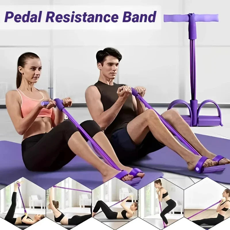 Six-Tube Pedal Tension Rope | Multi-Functional Indoor Fitness Equipment